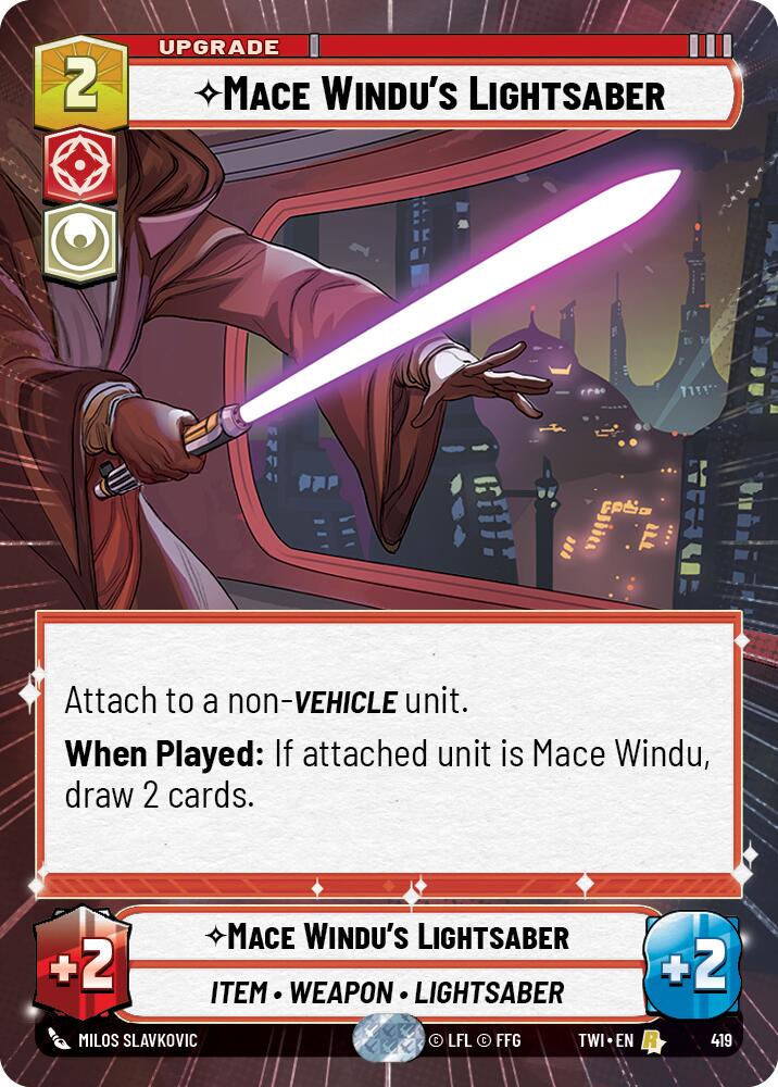 Mace Windu's Lightsaber (419) (Hyperspace) (419) [Twilight of the Republic] | Shuffle n Cut Hobbies & Games
