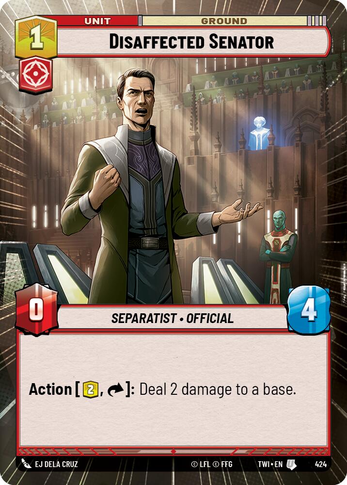 Disaffected Senator (424) (Hyperspace) (424) [Twilight of the Republic] | Shuffle n Cut Hobbies & Games
