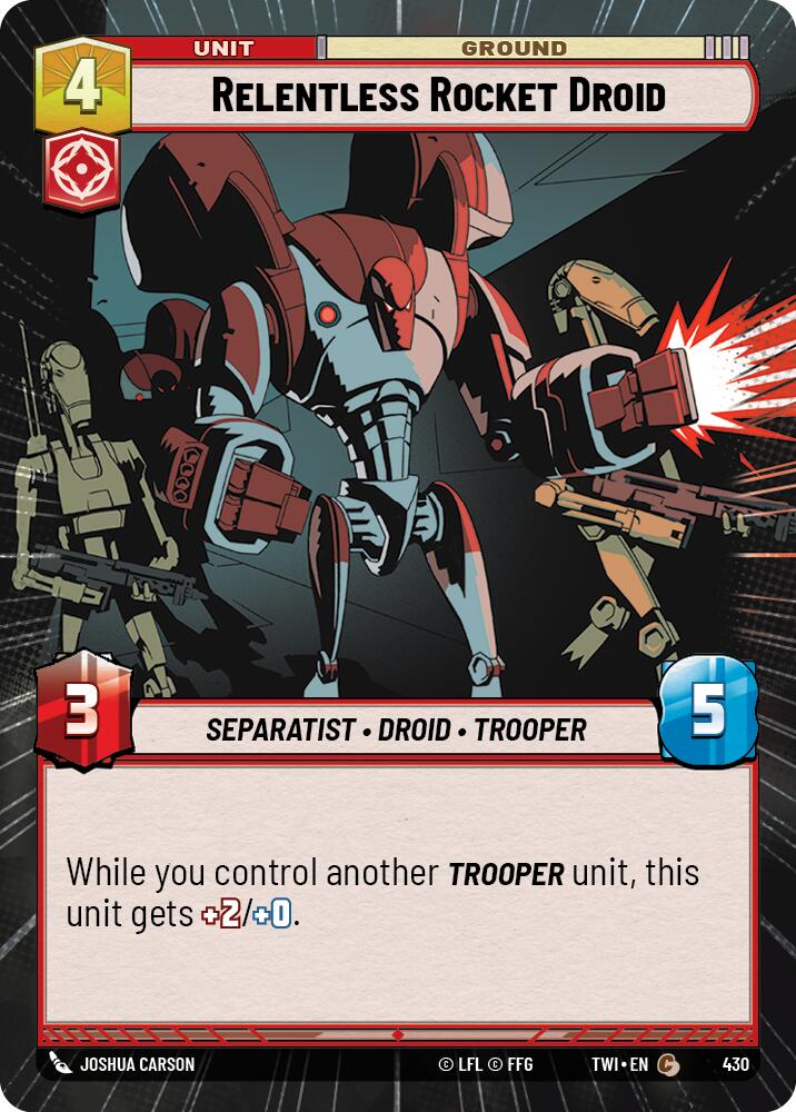 Relentless Rocket Droid (430) (Hyperspace) (430) [Twilight of the Republic] | Shuffle n Cut Hobbies & Games