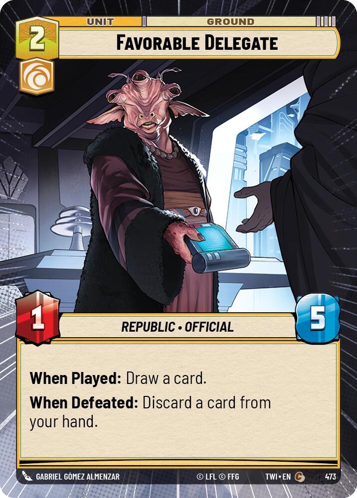 Favorable Delegate (473) (Hyperspace) (473) [Twilight of the Republic] | Shuffle n Cut Hobbies & Games