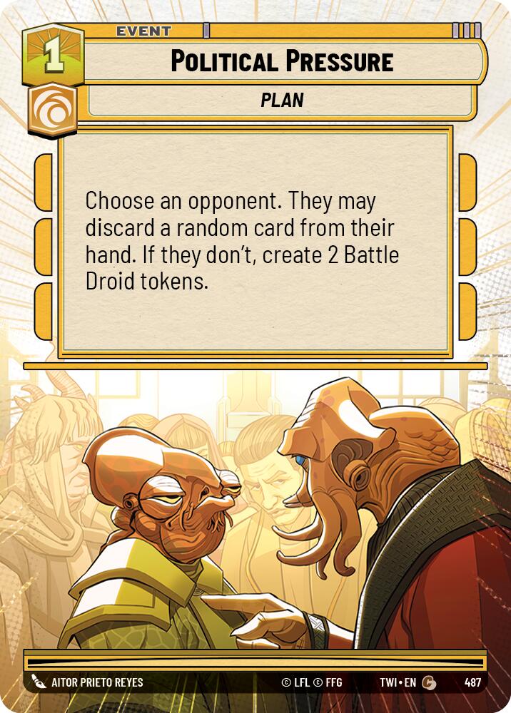 Political Pressure (487) (Hyperspace) (487) [Twilight of the Republic] | Shuffle n Cut Hobbies & Games