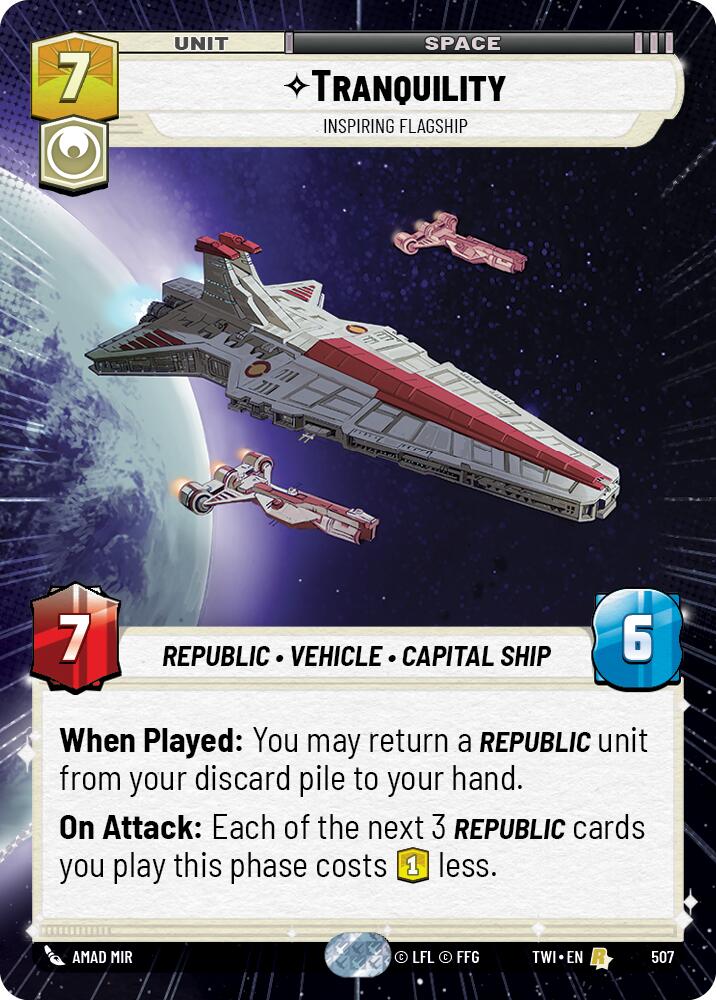 Tranquility - Inspiring Flagship (507) (Hyperspace) (507) [Twilight of the Republic] | Shuffle n Cut Hobbies & Games