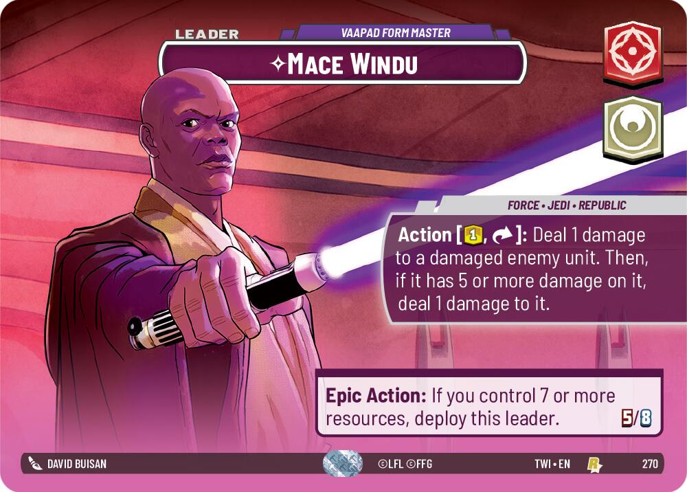 Mace Windu - Vaapad Form Master (270) (Showcase) (270) [Twilight of the Republic] | Shuffle n Cut Hobbies & Games