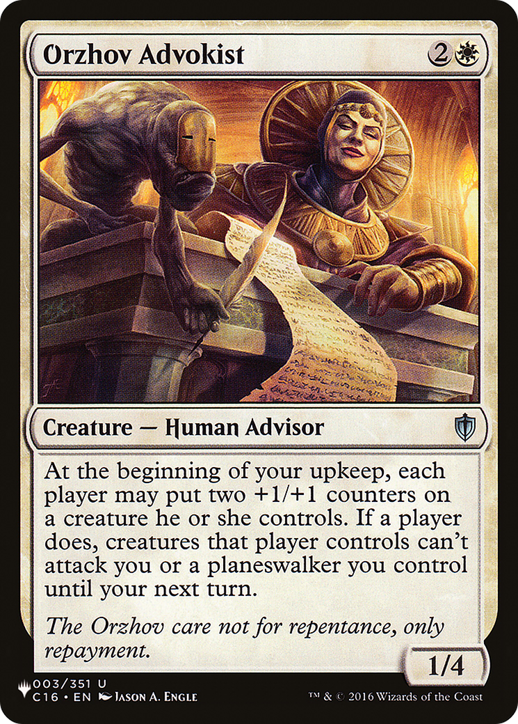 Orzhov Advokist [The List] | Shuffle n Cut Hobbies & Games