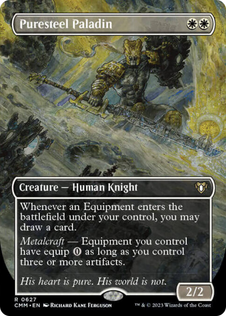Puresteel Paladin (Borderless Alternate Art) [Commander Masters] | Shuffle n Cut Hobbies & Games