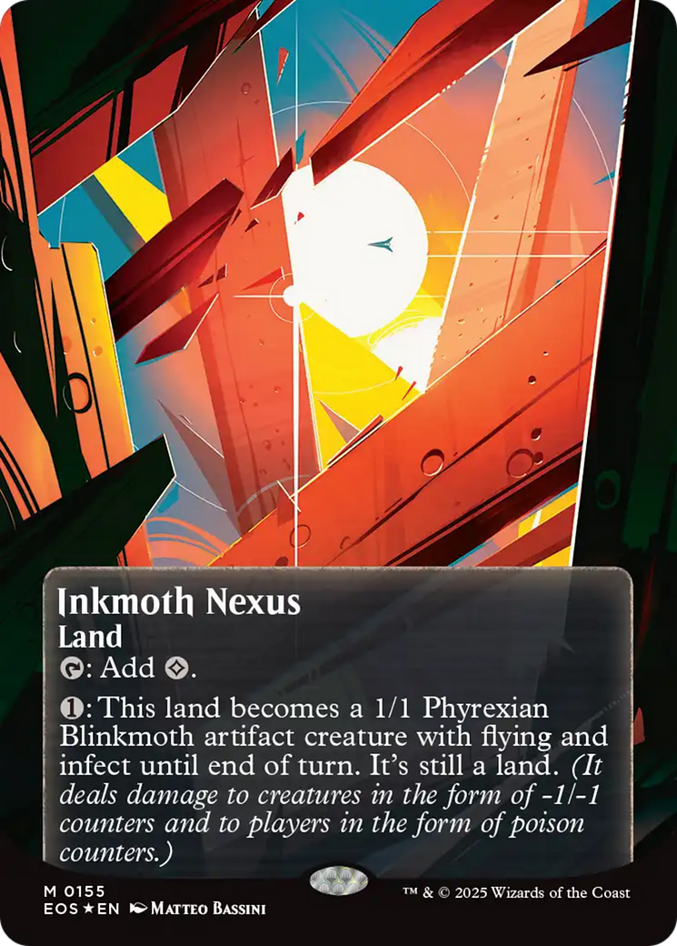 Inkmoth Nexus (0155) (Borderless) (Galaxy Foil) [Edge of Eternities: Stellar Sights] | Shuffle n Cut Hobbies & Games