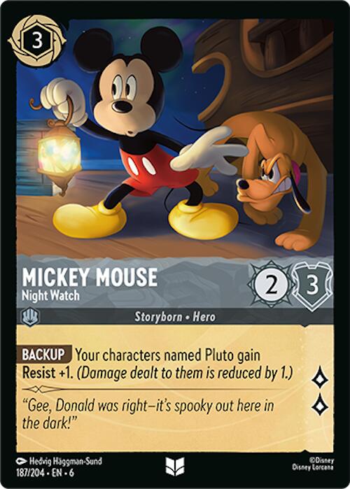 Mickey Mouse - Night Watch (187/204) [Azurite Sea] | Shuffle n Cut Hobbies & Games
