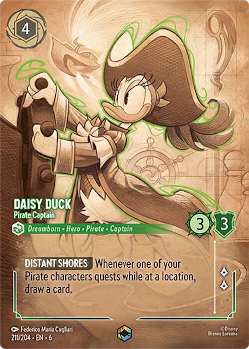 Daisy Duck - Pirate Captain (Enchanted) (211/204) [Azurite Sea] | Shuffle n Cut Hobbies & Games
