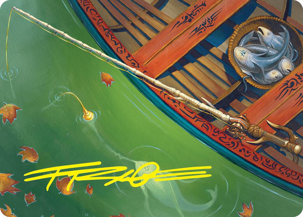 Fishing Pole Art Card (18/54) (Gold-Stamped Signature) [Foundations Art Series] | Shuffle n Cut Hobbies & Games