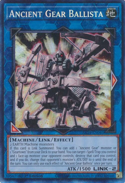 Ancient Gear Ballista (CR) [RA03-EN046] Prismatic Collector's Rare | Shuffle n Cut Hobbies & Games