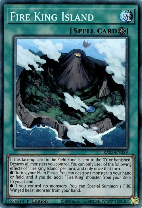 Fire King Island (CR) [RA03-EN059] Prismatic Collector's Rare | Shuffle n Cut Hobbies & Games