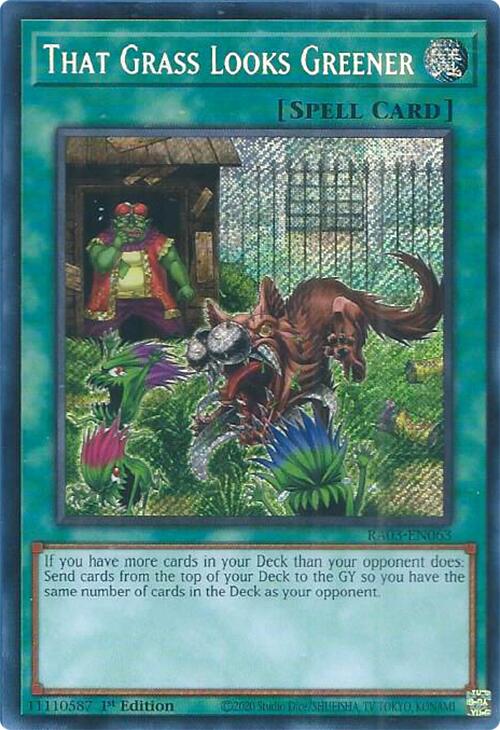 That Grass Looks Greener (Secret Rare) [RA03-EN063] Secret Rare | Shuffle n Cut Hobbies & Games
