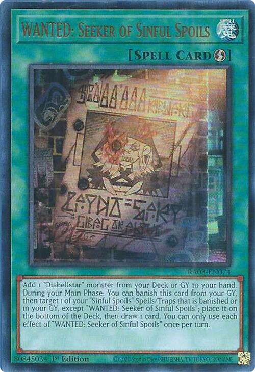 WANTED: Seeker of Sinful Spoils (UR) [RA03-EN074] Ultra Rare | Shuffle n Cut Hobbies & Games