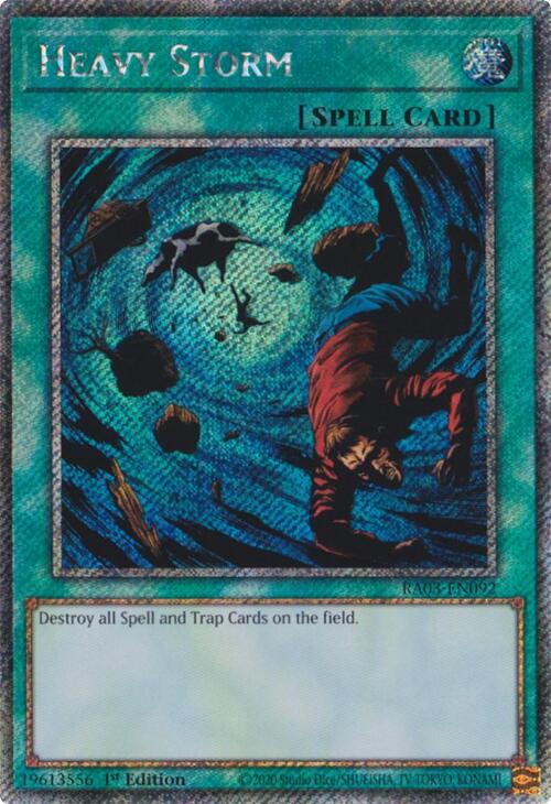 Heavy Storm (Platinum Secret Rare) [RA03-EN092] Platinum Secret Rare | Shuffle n Cut Hobbies & Games