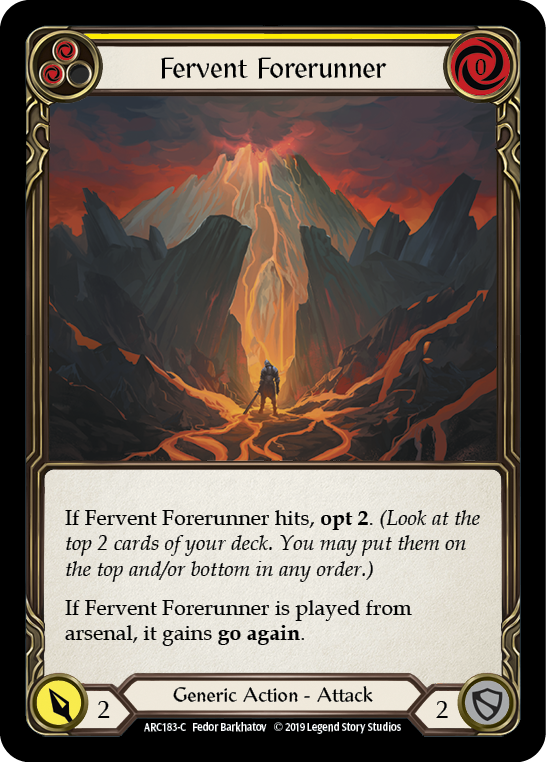 Fervent Forerunner (Yellow) [ARC183-C] (Arcane Rising)  1st Edition Normal | Shuffle n Cut Hobbies & Games