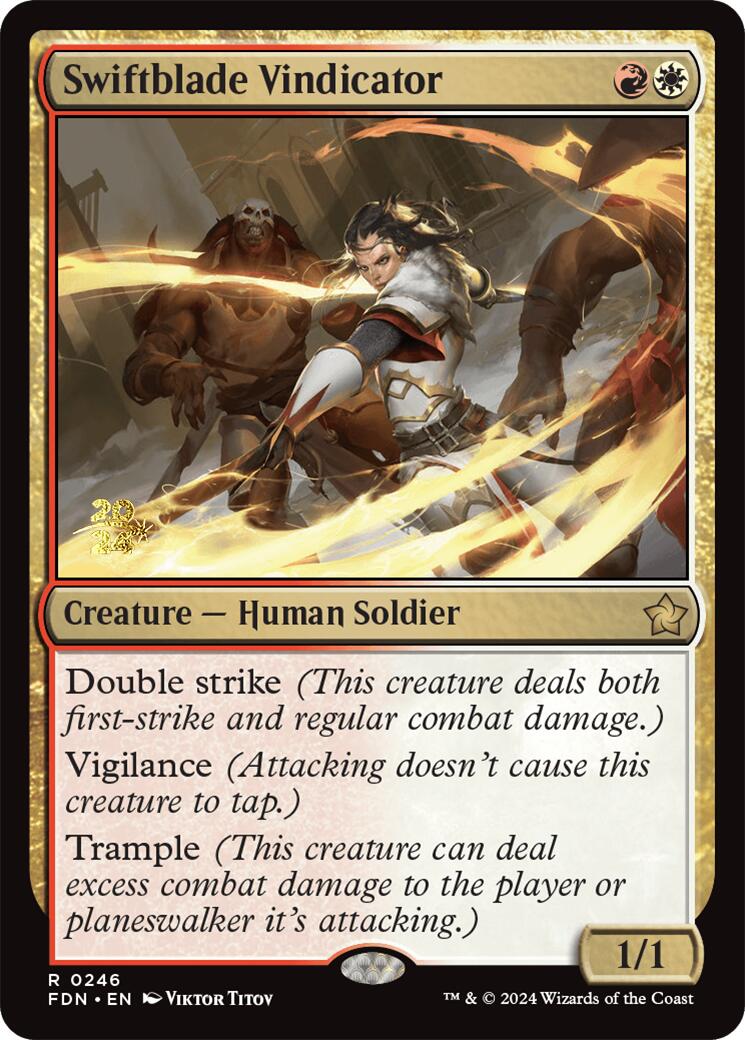 Swiftblade Vindicator [Foundations Prerelease Promos] | Shuffle n Cut Hobbies & Games
