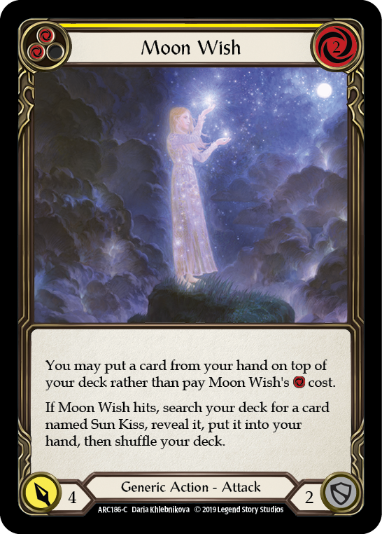 Moon Wish (Yellow) [ARC186-C] (Arcane Rising)  1st Edition Rainbow Foil | Shuffle n Cut Hobbies & Games
