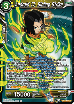 Android 17, Sibling Strike (Uncommon) (BT13-109) [Supreme Rivalry] | Shuffle n Cut Hobbies & Games