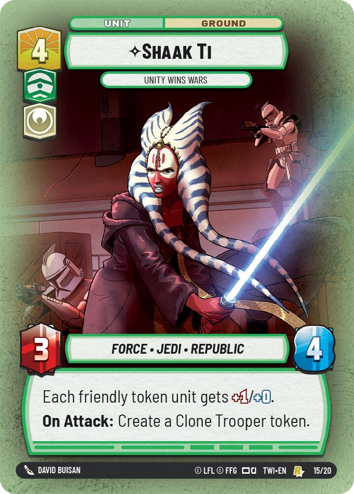 Shaak Ti - Unity Wins Wars (15/20) (15/20) [Twilight of the Republic: Weekly Play] | Shuffle n Cut Hobbies & Games