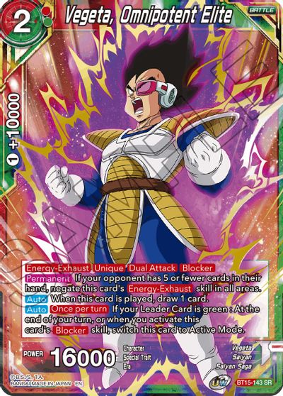 Vegeta, Omnipotent Elite (BT15-143) [Saiyan Showdown] | Shuffle n Cut Hobbies & Games