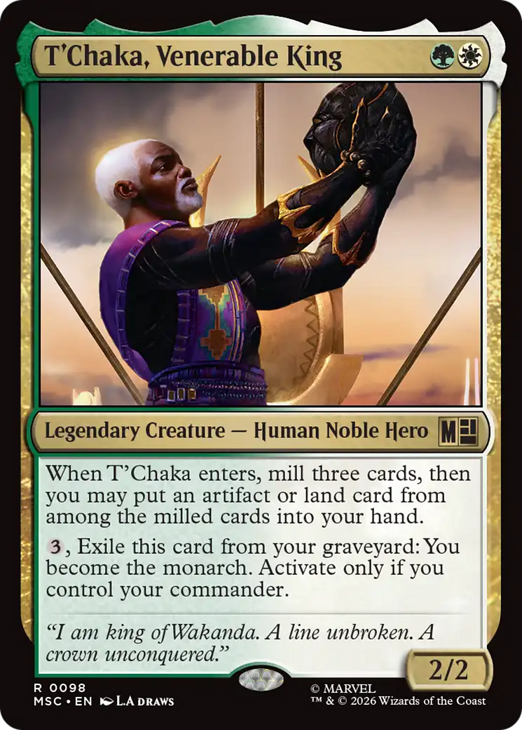 T'Chaka, Venerable King (Surge Foil) [Marvel Super Heroes Commander] | Shuffle n Cut Hobbies & Games