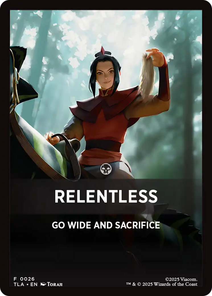 Relentless Theme Card [Avatar: The Last Airbender Tokens] | Shuffle n Cut Hobbies & Games