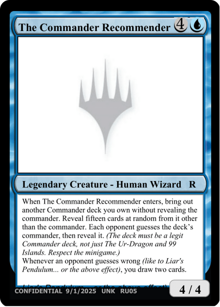The Commander Recommender [Unknown Event] | Shuffle n Cut Hobbies & Games