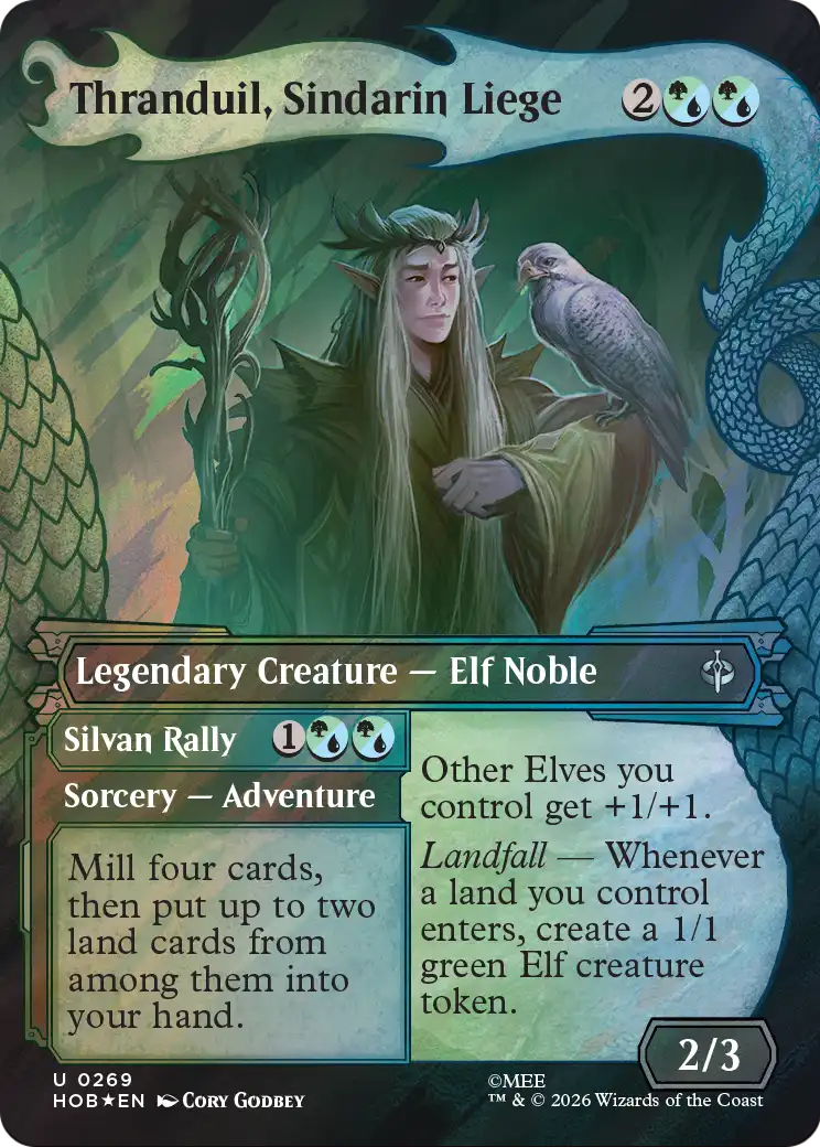 Thranduil, Sindarin Liege (Showcase) (Surge Foil) [The Hobbit] | Shuffle n Cut Hobbies & Games