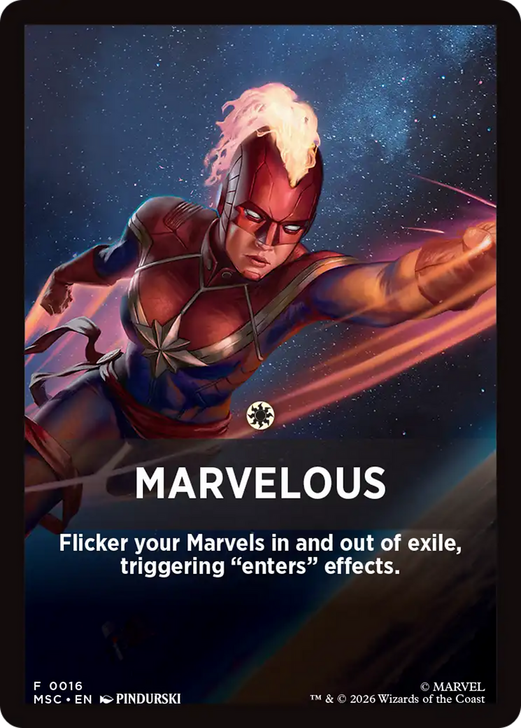 Marvelous Theme Card [Marvel Super Heroes Commander] | Shuffle n Cut Hobbies & Games