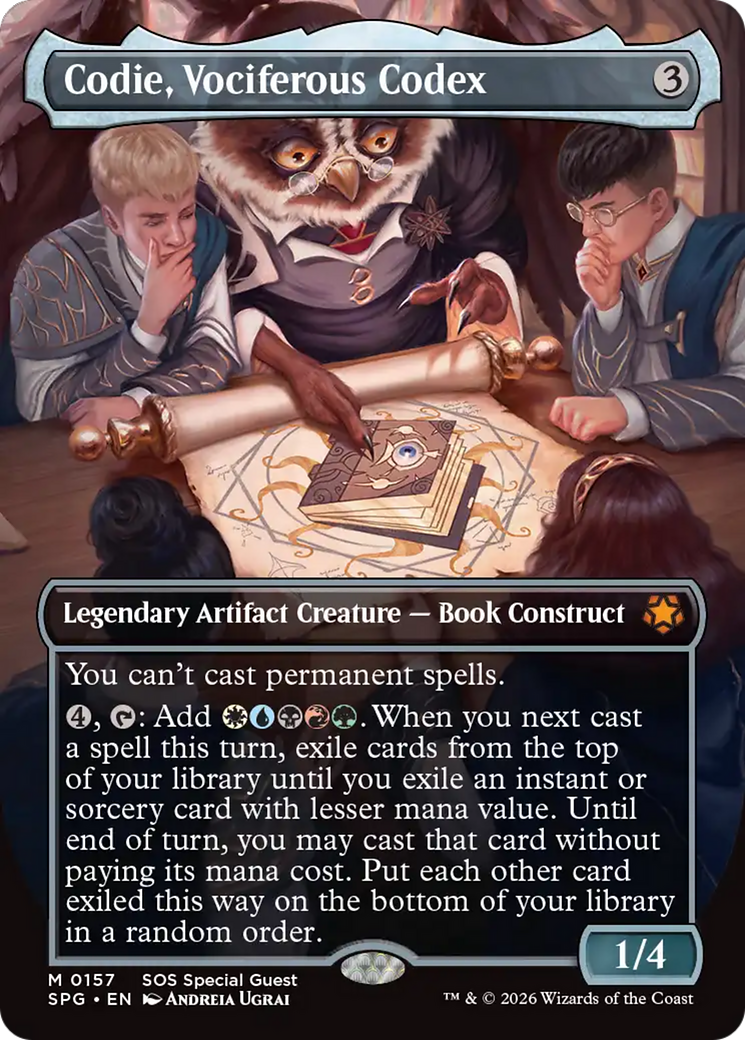 Codie, Vociferous Codex (Borderless) [Secrets of Strixhaven Special Guests] | Shuffle n Cut Hobbies & Games