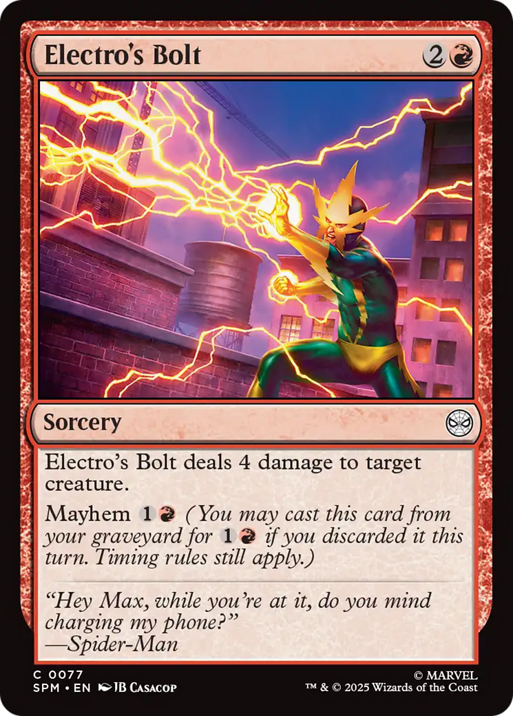 Electro's Bolt [Marvel's Spider-Man] | Shuffle n Cut Hobbies & Games