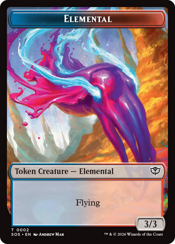 Elemental (0002) // Treasure Double-Sided Token [Secrets of Strixhaven Tokens] | Shuffle n Cut Hobbies & Games