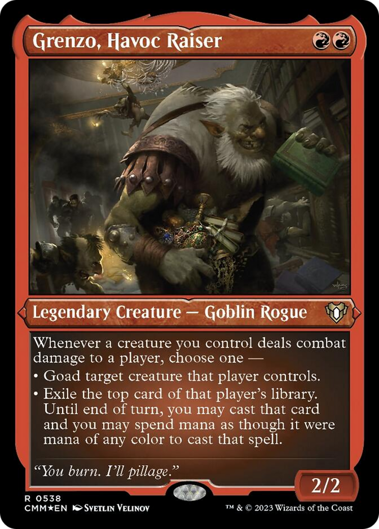 Grenzo, Havoc Raiser (Foil Etched) [Commander Masters] | Shuffle n Cut Hobbies & Games