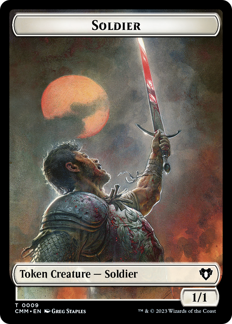 Copy (54) // Human Soldier Double-Sided Token [Commander Masters Tokens] | Shuffle n Cut Hobbies & Games