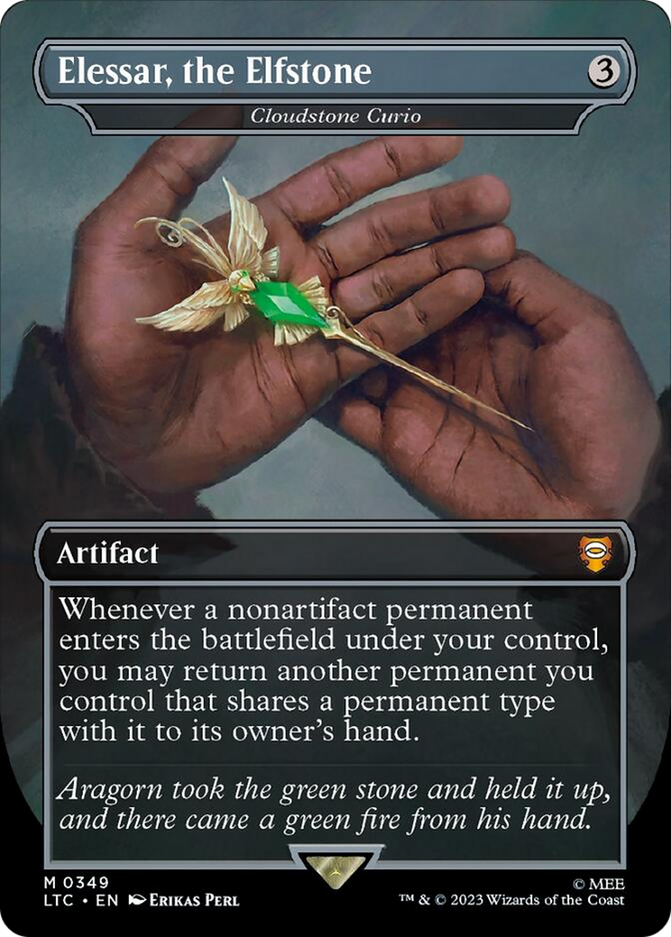 Elessar, the Elfstone - Cloudstone Curio (Borderless) (Surge Foil) [The Lord of the Rings: Tales of Middle-Earth Commander] | Shuffle n Cut Hobbies & Games