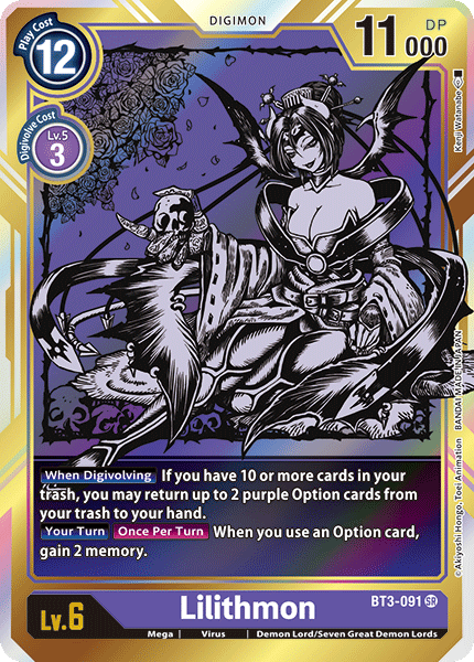 Lilithmon [BT3-091] (Alternate Art) [Release Special Booster Ver.1.0] | Shuffle n Cut Hobbies & Games