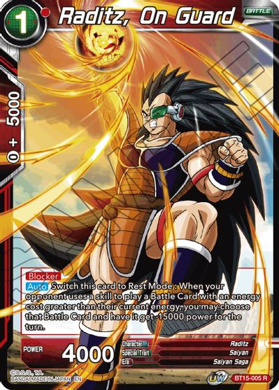 Raditz, On Guard (BT15-005) [Saiyan Showdown] | Shuffle n Cut Hobbies & Games