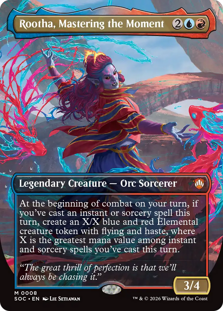 Rootha, Mastering the Moment (Borderless) [Secrets of Strixhaven Commander] | Shuffle n Cut Hobbies & Games