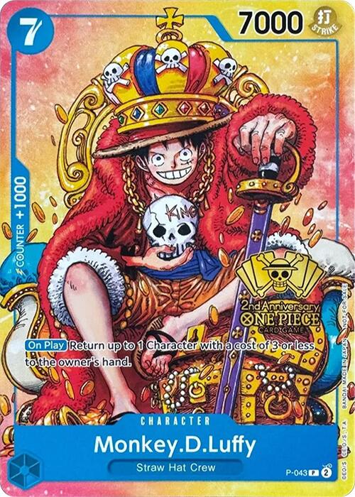 Monkey.D.Luffy (2nd Anniversary Stamped Promo) [One Piece Promotion Cards] | Shuffle n Cut Hobbies & Games