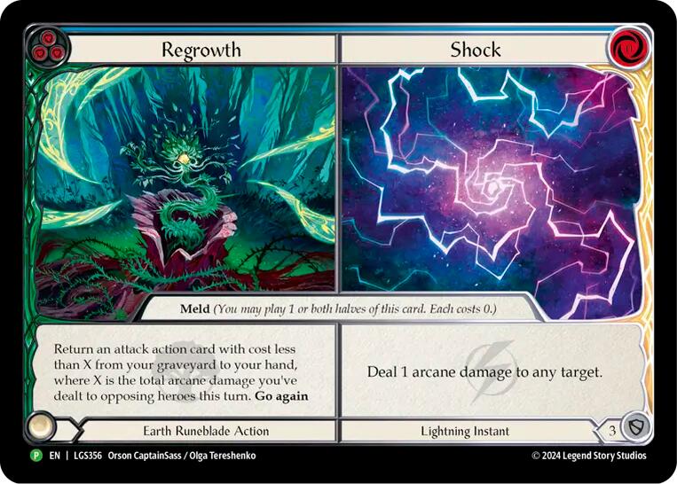 Regrowth // Shock (Cold Foil) [LGS356] (Promo)  Cold Foil | Shuffle n Cut Hobbies & Games