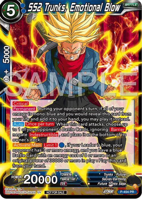 SS2 Trunks, Emotional Blow (Championship 2024 Finals Pack) (P-454) [Tournament Promotion Cards] | Shuffle n Cut Hobbies & Games