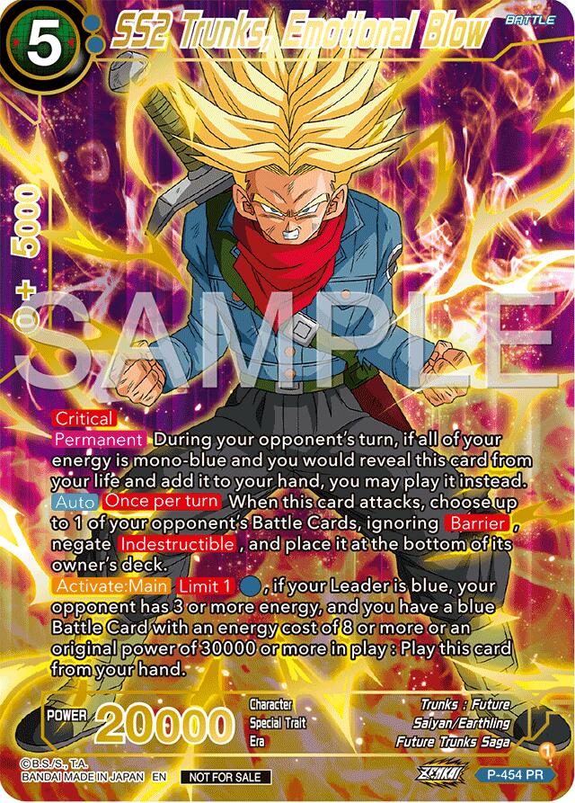 SS2 Trunks, Emotional Blow (Championship 2024 Finals Pack) (Gold Stamped) (P-454) [Tournament Promotion Cards] | Shuffle n Cut Hobbies & Games
