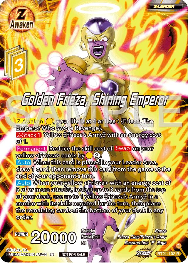 Golden Frieza, Shining Emperor (Championship 2024 Finals Zenkai Pack) (BT21-102) [Tournament Promotion Cards] | Shuffle n Cut Hobbies & Games