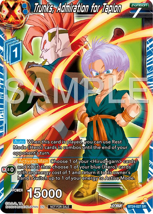 Trunks, Admiration for Tapion (Championship 2024 Finals Zenkai Pack) (BT24-027) [Tournament Promotion Cards] | Shuffle n Cut Hobbies & Games