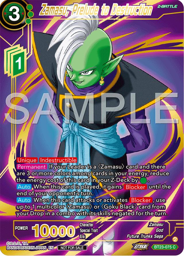 Zamasu, Prelude to Destruction (Championship 2024 Finals Zenkai Pack) (Gold Stamped) (BT23-075) [Tournament Promotion Cards] | Shuffle n Cut Hobbies & Games