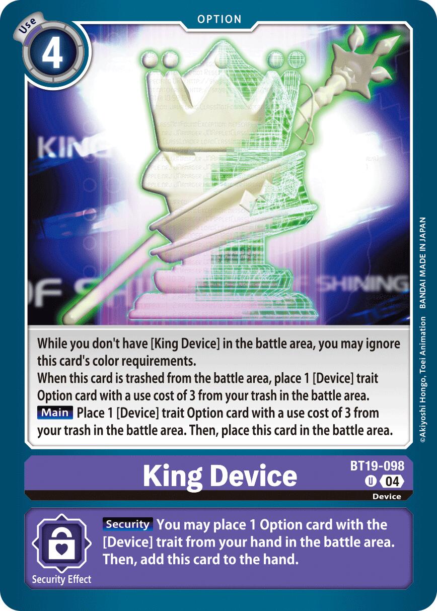 King Device [BT19-098] [Release Special Booster Ver.2.5] | Shuffle n Cut Hobbies & Games