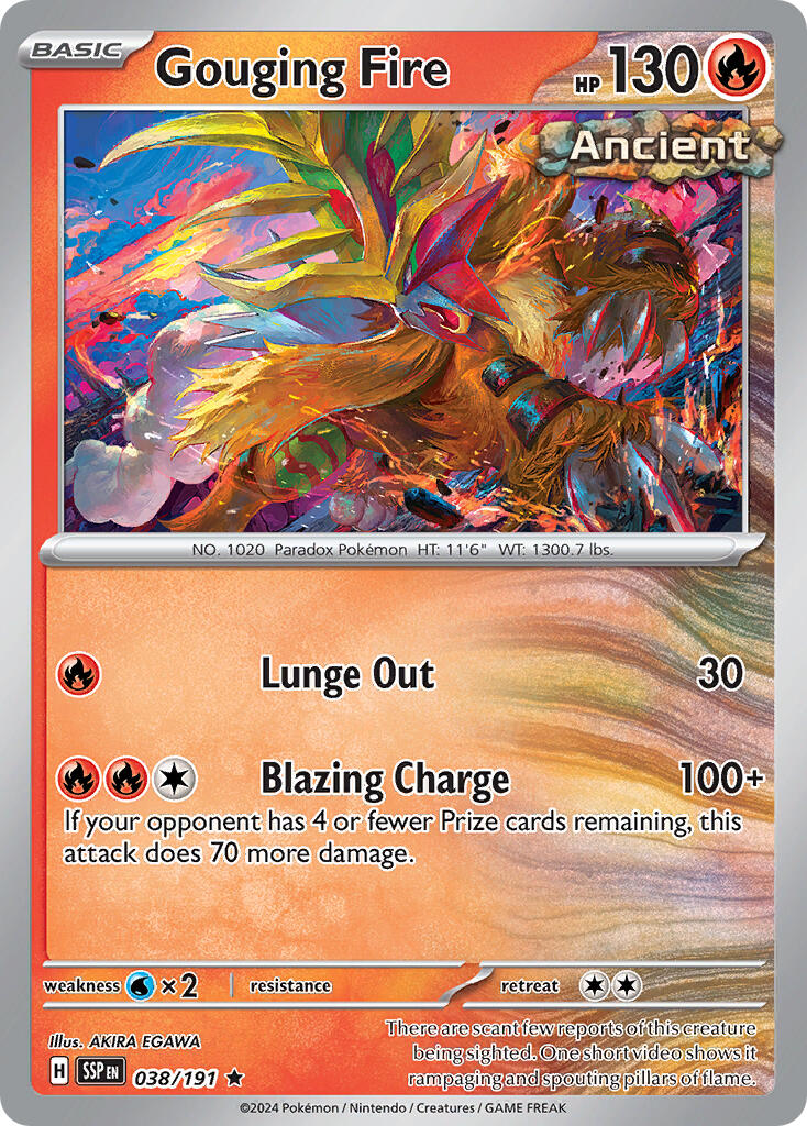 Gouging Fire (038/191) (Theme Deck Exclusive) [Scarlet & Violet: Surging Sparks] | Shuffle n Cut Hobbies & Games