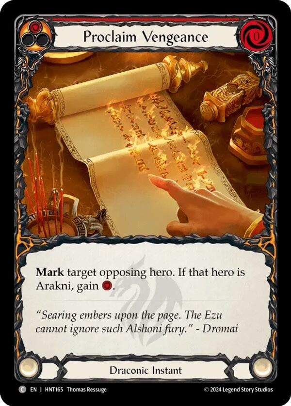 Proclaim Vengeance [HNT165] (The Hunted)  Rainbow Foil | Shuffle n Cut Hobbies & Games