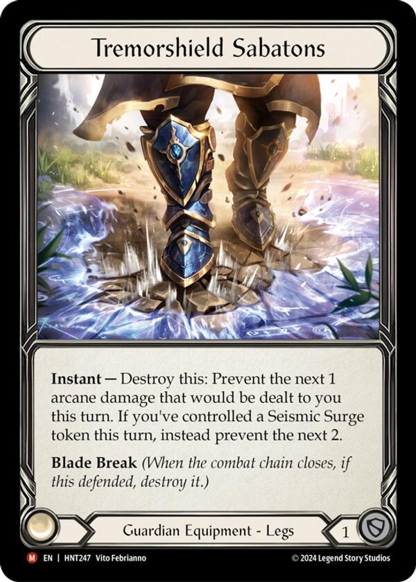 Tremorshield Sabatons [HNT247] (The Hunted)  Cold Foil | Shuffle n Cut Hobbies & Games