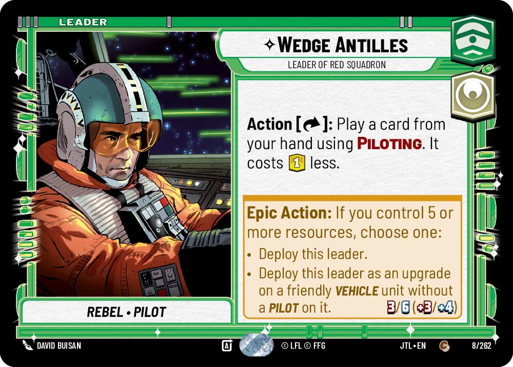 Wedge Antilles - Leader of Red Squadron (008/262) (008/257) [Jump to Lightspeed] | Shuffle n Cut Hobbies & Games